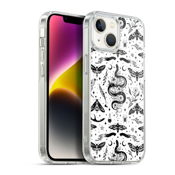 Episodic Drawing Pattern Flash Tattoo Soft Gel Case for Apple iPhone 14