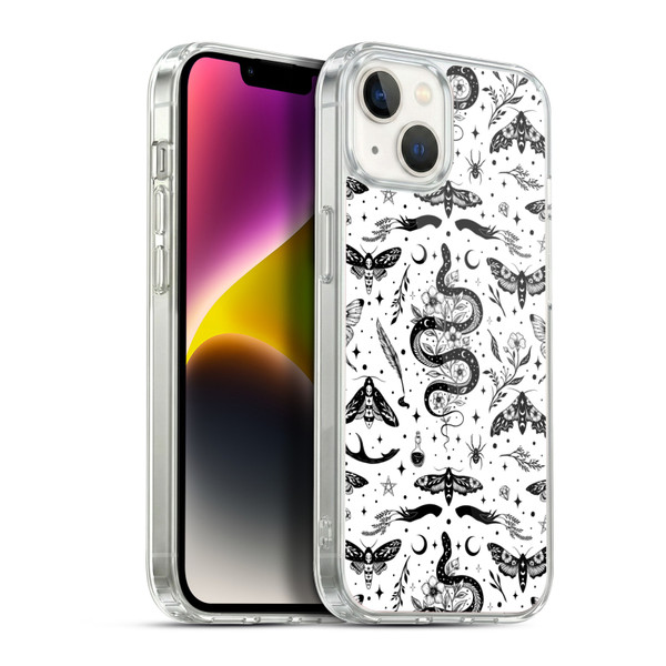 Episodic Drawing Pattern Flash Tattoo Soft Gel Case for Apple iPhone 14 Plus & MagSafe