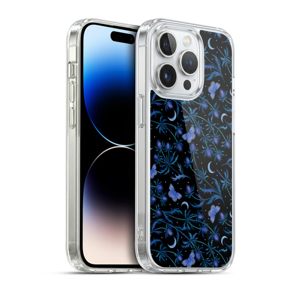 Episodic Drawing Pattern Blue Thistle Soft Gel Case for Apple iPhone 14 Pro & MagSafe