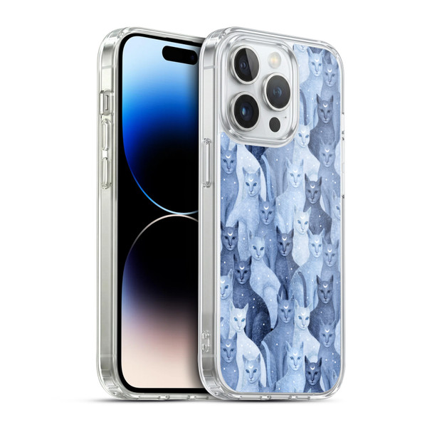 Episodic Drawing Pattern Cats Soft Gel Case for Apple iPhone 14 Pro & MagSafe