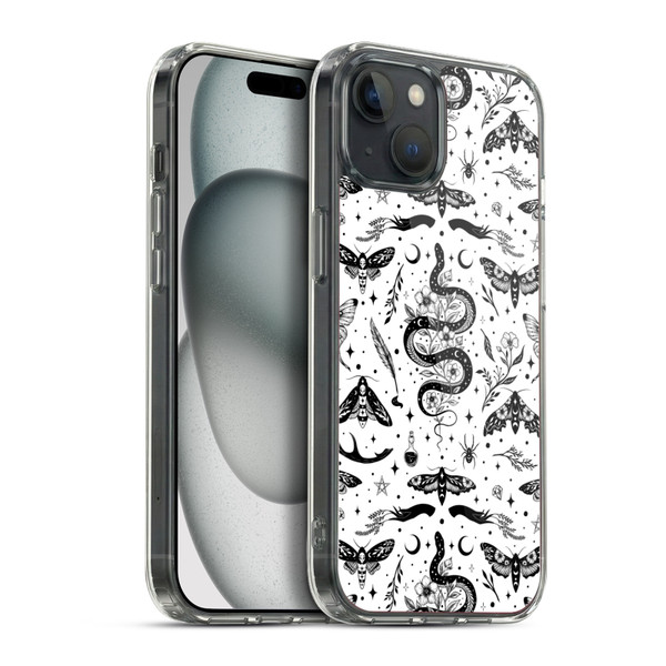 Episodic Drawing Pattern Flash Tattoo Soft Gel Case for Apple iPhone 15 Plus & MagSafe