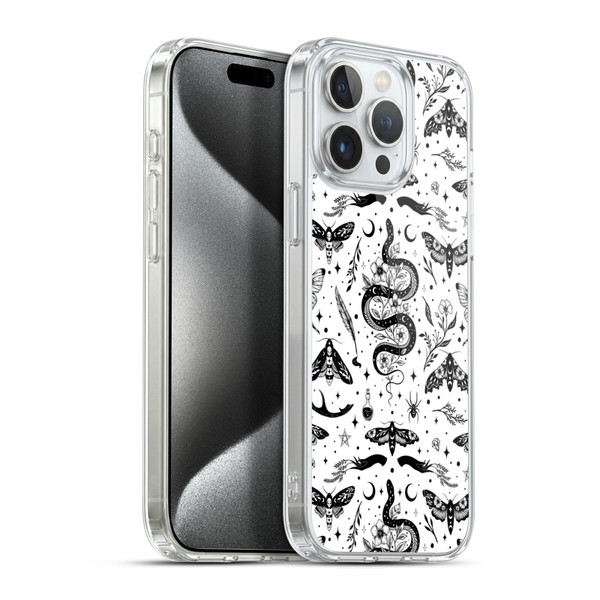 Episodic Drawing Pattern Flash Tattoo Soft Gel Case for Apple iPhone 15 Pro Max & MagSafe