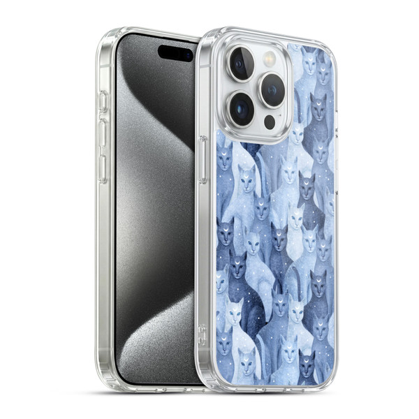 Episodic Drawing Pattern Cats Soft Gel Case for Apple iPhone 15 Pro & MagSafe