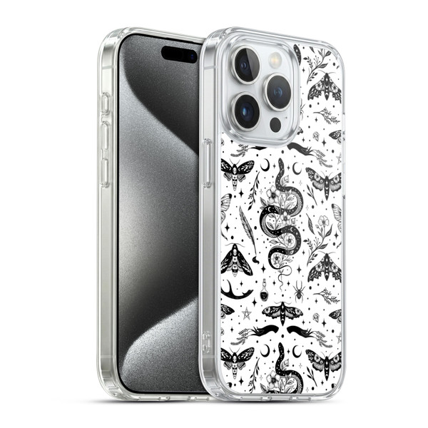 Episodic Drawing Pattern Flash Tattoo Soft Gel Case for Apple iPhone 15 Pro & MagSafe
