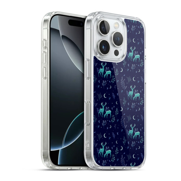 Episodic Drawing Pattern Deers In The Moonlight Soft Gel Case for Apple iPhone 16 Pro & MagSafe