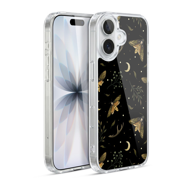 Episodic Drawing Pattern Death Head Moth Soft Gel Case for Apple iPhone 17