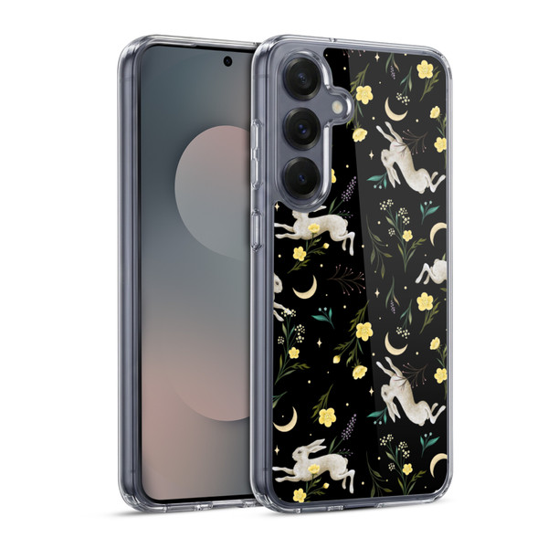 Episodic Drawing Pattern Bunny Night Soft Gel Case for Samsung Galaxy S25 & MagSafe