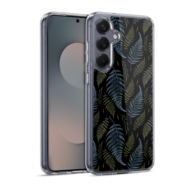 Episodic Drawing Pattern Leaves Soft Gel Case for Samsung Galaxy S25 & MagSafe