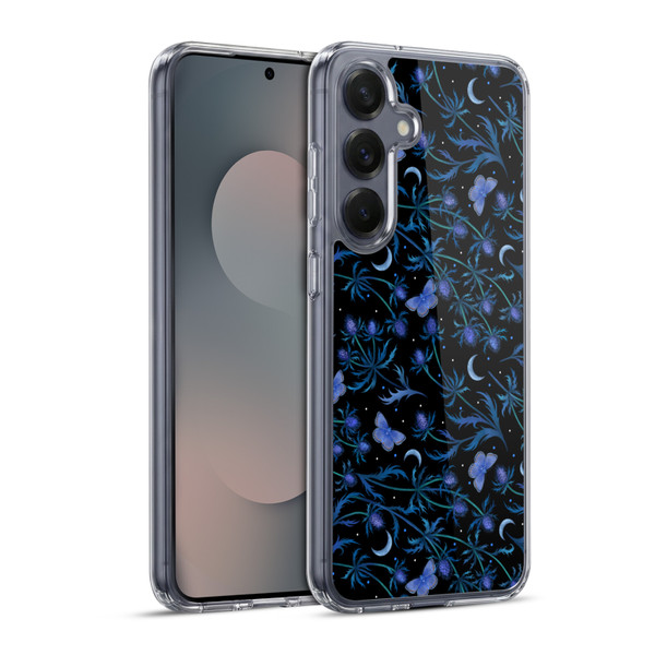 Episodic Drawing Pattern Blue Thistle Soft Gel Case for Samsung Galaxy S25+ & MagSafe