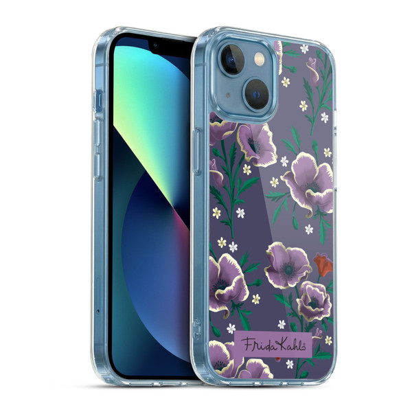 Frida Kahlo Flowers Purple Soft Gel Case for Apple iPhone 13 Mini & MagSafe