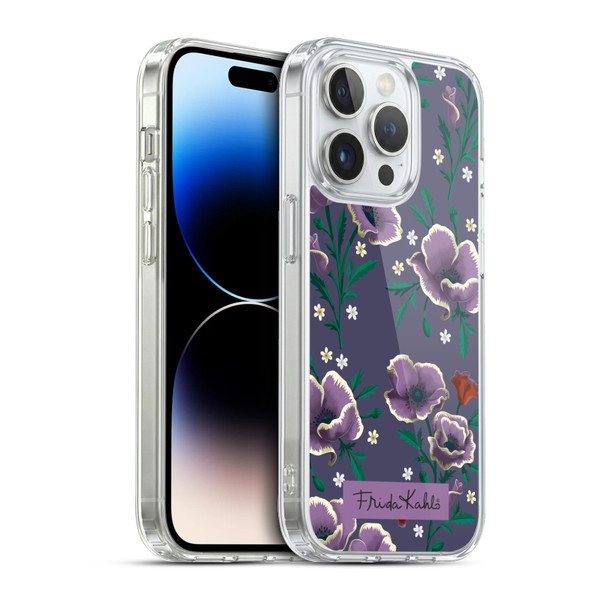 Frida Kahlo Flowers Purple Soft Gel Case for Apple iPhone 13 Pro & MagSafe