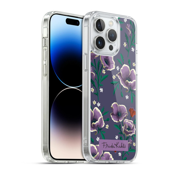Frida Kahlo Flowers Purple Soft Gel Case for Apple iPhone 14 Pro Max & MagSafe