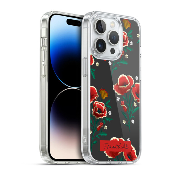 Frida Kahlo Flowers Red Soft Gel Case for Apple iPhone 14 Pro & MagSafe