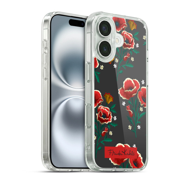 Frida Kahlo Flowers Red Soft Gel Case for Apple iPhone 16 & MagSafe
