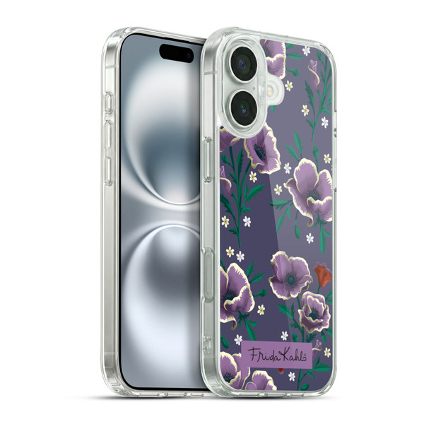 Frida Kahlo Flowers Purple Soft Gel Case for Apple iPhone 16 Plus & MagSafe