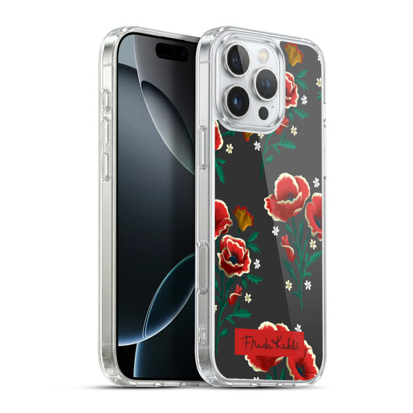 Frida Kahlo Flowers Red Soft Gel Case for Apple iPhone 16 Pro Max & MagSafe