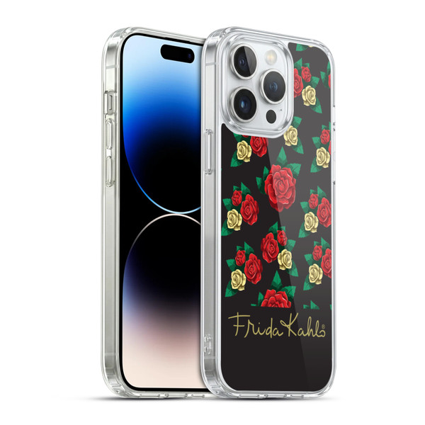Frida Kahlo Roses Pattern Soft Gel Case for Apple iPhone 14 Pro Max & MagSafe