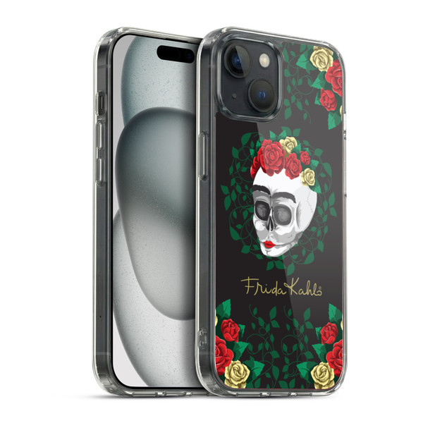 Frida Kahlo Roses Skull Bloom Soft Gel Case for Apple iPhone 15 Plus & MagSafe