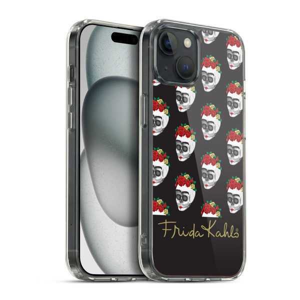 Frida Kahlo Roses Skull Pattern Soft Gel Case for Apple iPhone 15 Plus & MagSafe