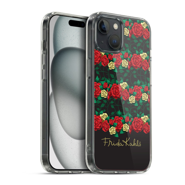 Frida Kahlo Roses Stripes Soft Gel Case for Apple iPhone 15 Plus & MagSafe