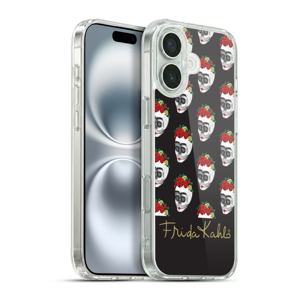 Frida Kahlo Roses Skull Pattern Soft Gel Case for Apple iPhone 16 Plus & MagSafe