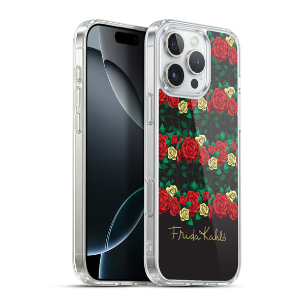Frida Kahlo Roses Stripes Soft Gel Case for Apple iPhone 16 Pro Max & MagSafe