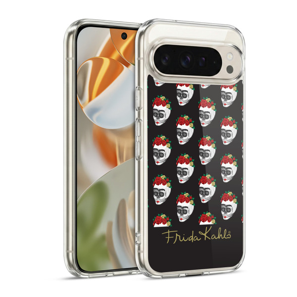 Frida Kahlo Roses Skull Pattern Soft Gel Case for Google Pixel 9 / Pixel 9 Pro