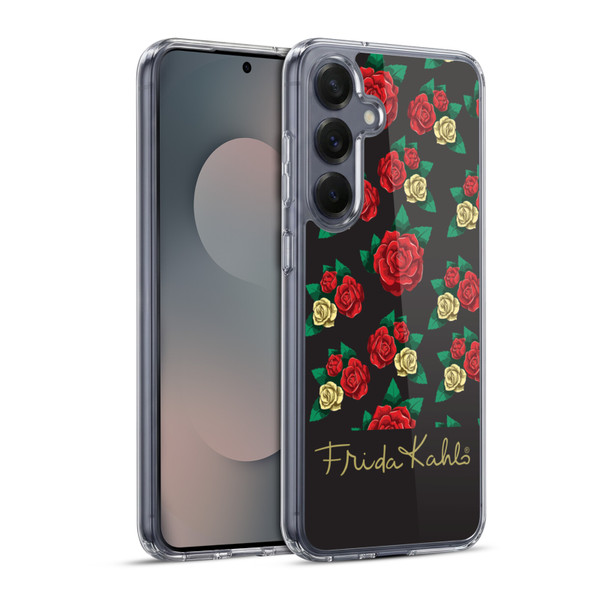 Frida Kahlo Roses Pattern Soft Gel Case for Samsung Galaxy S25+ & MagSafe