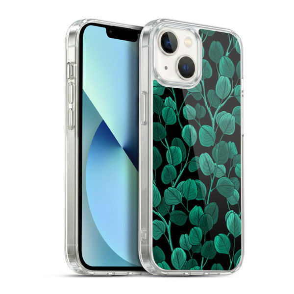 Katerina Kirilova Fruits & Foliage Patterns Eucalyptus Silver Dollar Soft Gel Case for Apple iPhone 13
