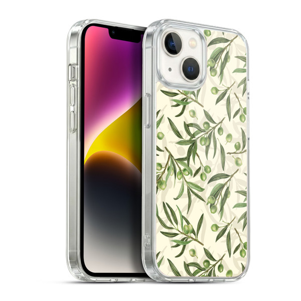 Katerina Kirilova Fruits & Foliage Patterns Olive Branches Soft Gel Case for Apple iPhone 14