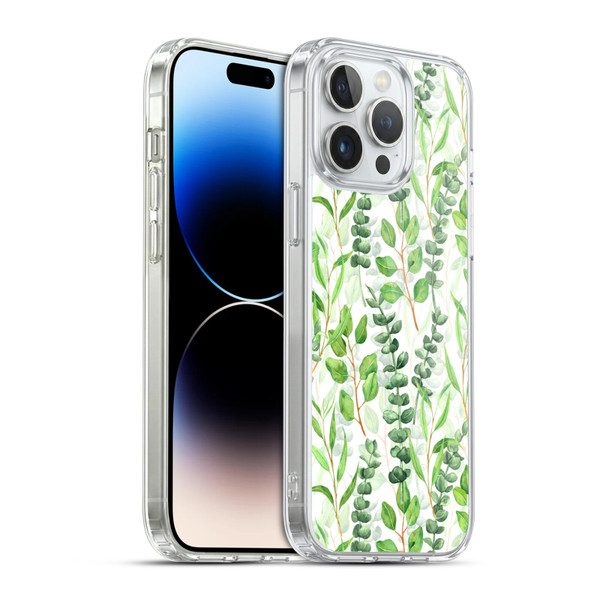 Katerina Kirilova Fruits & Foliage Patterns Eucalyptus Mix Soft Gel Case for Apple iPhone 14 Pro Max & MagSafe