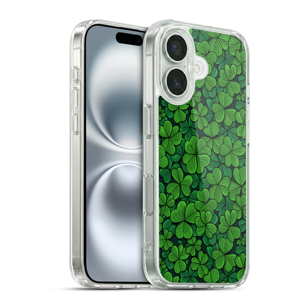 Katerina Kirilova Fruits & Foliage Patterns Clovers Soft Gel Case for Apple iPhone 16 & MagSafe