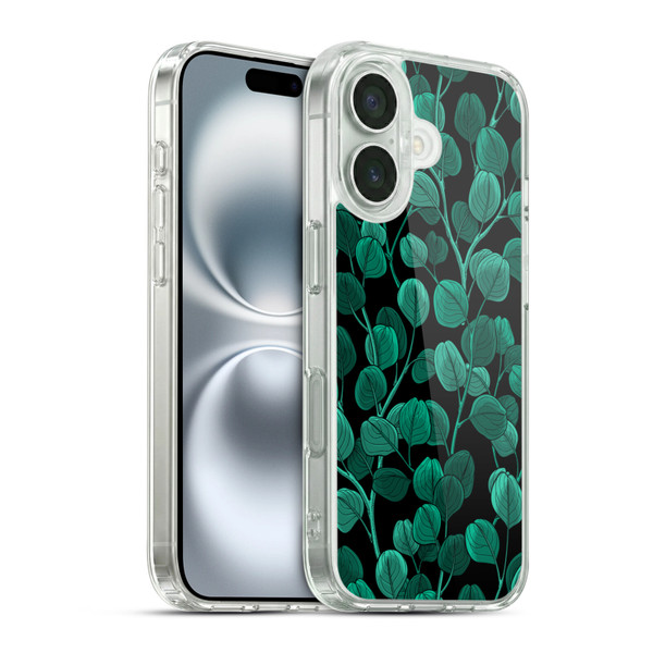 Katerina Kirilova Fruits & Foliage Patterns Eucalyptus Silver Dollar Soft Gel Case for Apple iPhone 16 & MagSafe
