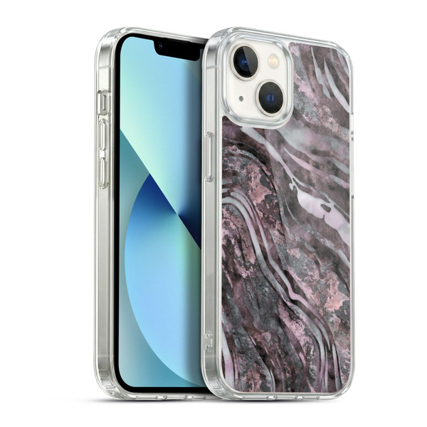 LebensArt Geo Liquid Marble River Stone Soft Gel Case for Apple iPhone 13
