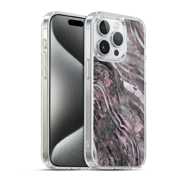 LebensArt Geo Liquid Marble River Stone Soft Gel Case for Apple iPhone 15 Pro & MagSafe