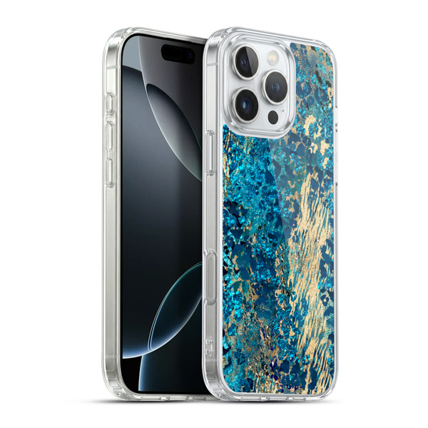 LebensArt Geo Liquid Marble Teal Jungle Soft Gel Case for Apple iPhone 16 Pro Max & MagSafe