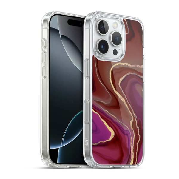 LebensArt Geo Liquid Marble Rose Ombre Soft Gel Case for Apple iPhone 16 Pro & MagSafe