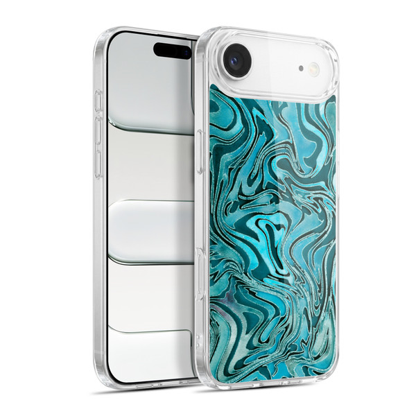 LebensArt Geo Liquid Marble Turquoise Soft Gel Case for Apple iPhone 17 Air