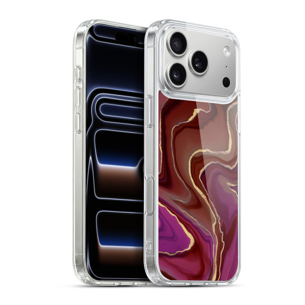 LebensArt Geo Liquid Marble Rose Ombre Soft Gel Case for Apple iPhone 17 Pro Max