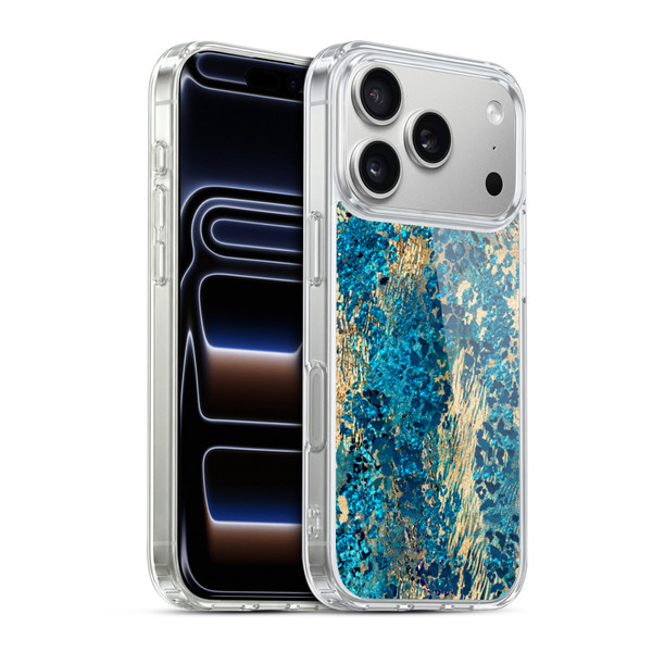 LebensArt Geo Liquid Marble Teal Jungle Soft Gel Case for Apple iPhone 17 Pro