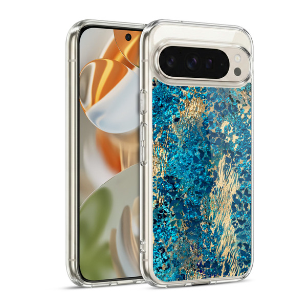 LebensArt Geo Liquid Marble Teal Jungle Soft Gel Case for Google Pixel 9 / Pixel 9 Pro