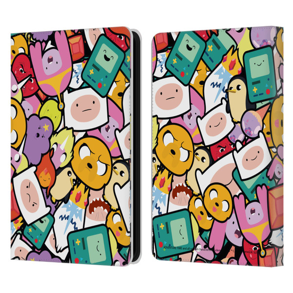 Adventure Time Graphics Pattern Leather Book Wallet Case Cover For Amazon Kindle 11th Gen (2024)