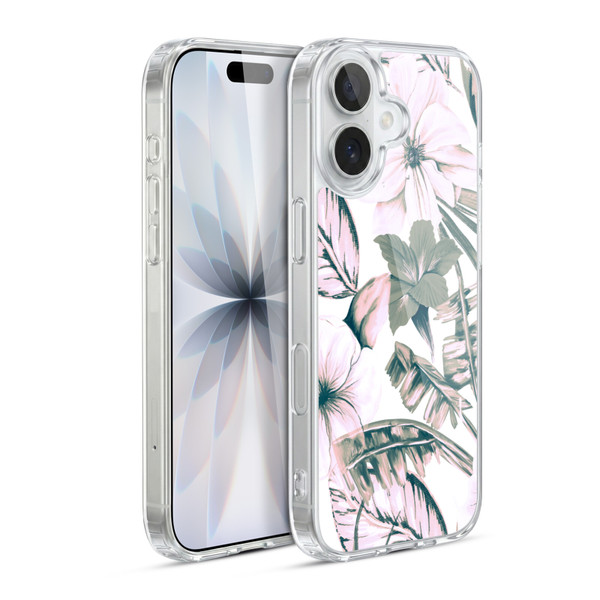 Anis Illustration Floral Pattern Pink Tropicals Soft Gel Case for Apple iPhone 17