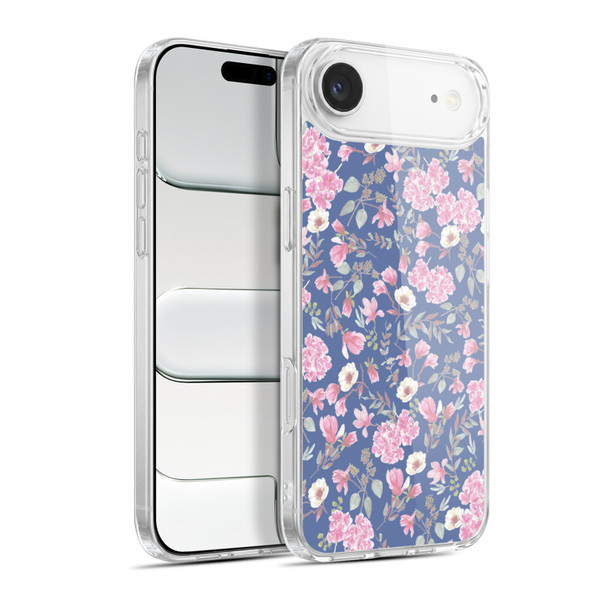 Anis Illustration Floral Pattern Romantic Blue Pink Soft Gel Case for Apple iPhone 17 Air