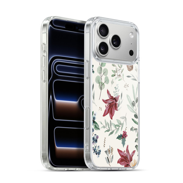 Anis Illustration Floral Pattern Christmas Eucalyptus Soft Gel Case for Apple iPhone 17 Pro Max