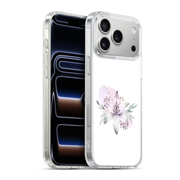 Anis Illustration Floral Pattern Lilium Flower Soft Gel Case for Apple iPhone 17 Pro Max