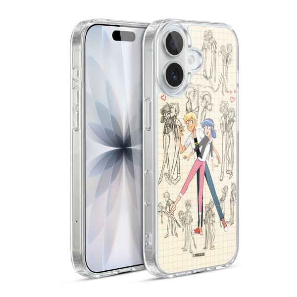Miraculous Ladybug Sketches Marinette And Adrien Soft Gel Case for Apple iPhone 17