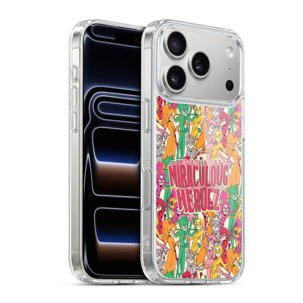 Miraculous Ladybug Sketches Heroes Pattern Soft Gel Case for Apple iPhone 17 Pro