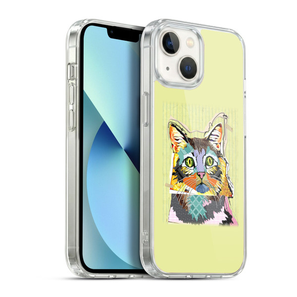 Michel Keck Animal Collage Cat Soft Gel Case for Apple iPhone 13