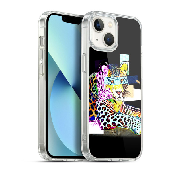 Michel Keck Animal Collage Leopard Soft Gel Case for Apple iPhone 13